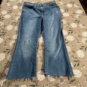 Levi's Jeans Women's Size 30 Blue High-Rise Cropped Denim Patchwork Distressed